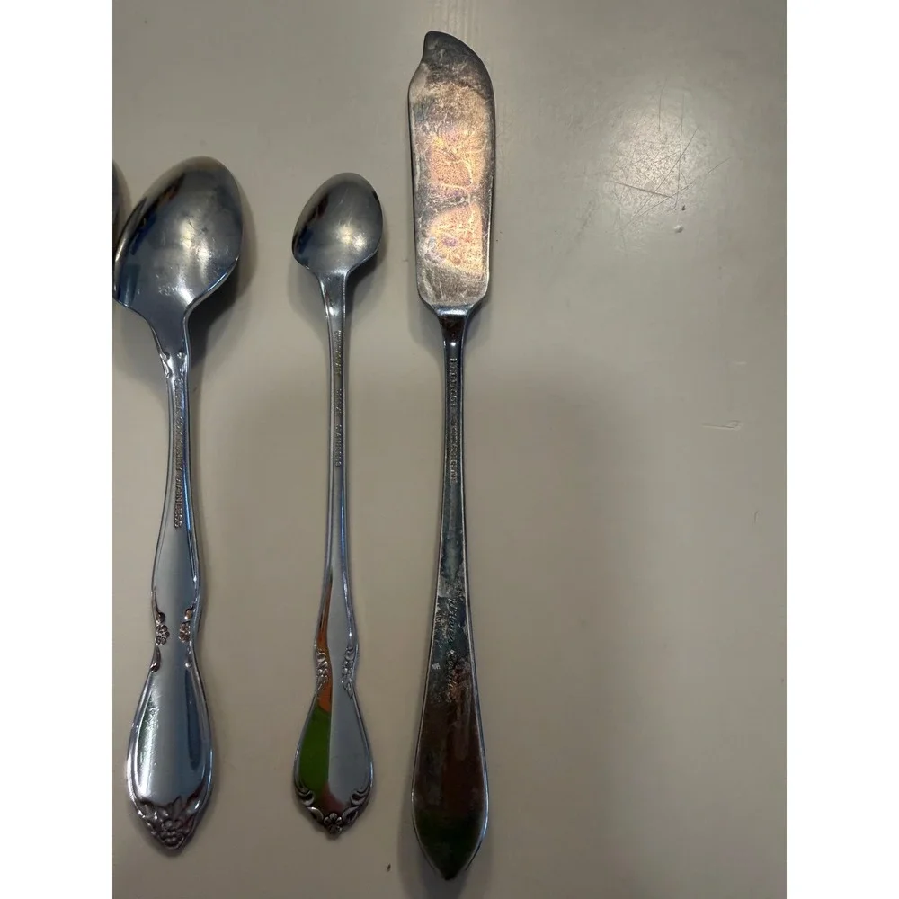 Oneida Community Stainless Morning Star Flatware 7pc Lot Teaspoons Butter Knife